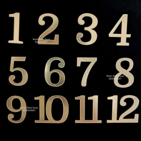 1.5 inch English Number Gold