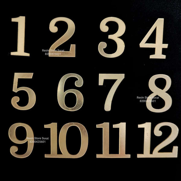 1.5 inch English Number Gold