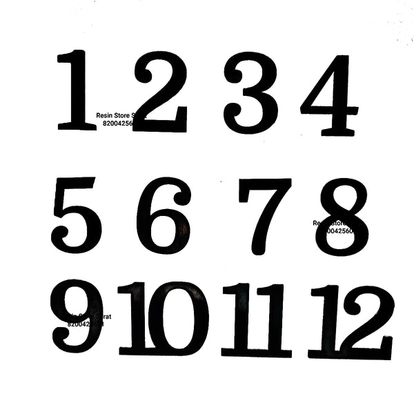 1.5 inch English Number Black