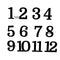 1.5 inch English Number Black