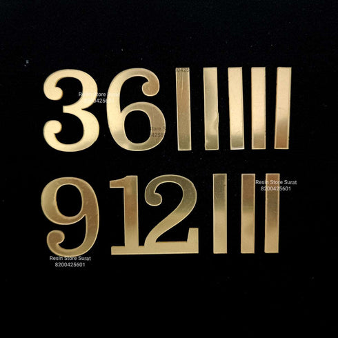 1.5 inch English number With Stick Gold