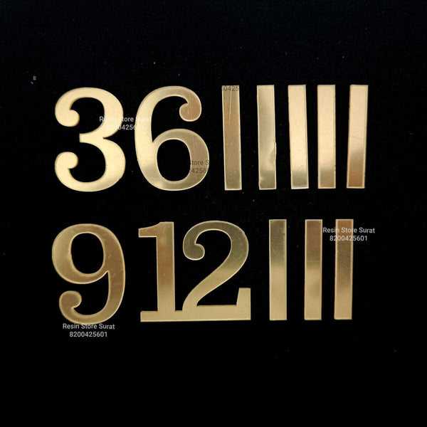 1.5 inch English number With Stick Gold