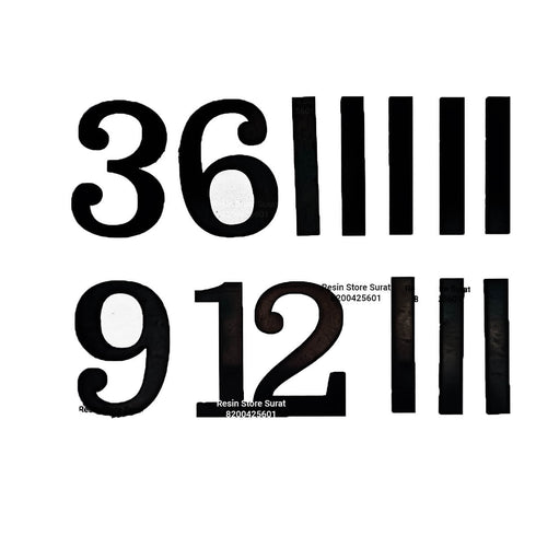 1.5 inch English number With Stick Black