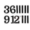 1.5 inch English number With Stick Black
