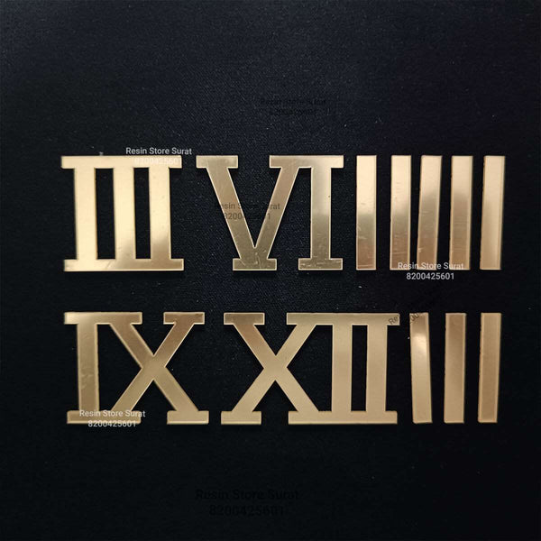 1.5 inch Roman Number With Stick Gold