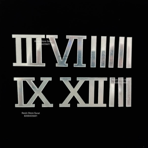 1.5 inch Roman Number With Stick Silver