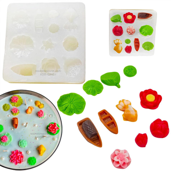 11 Cavity Lotus Pond Miniature Mould - 23