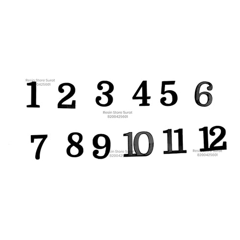 1 inch English Number Black