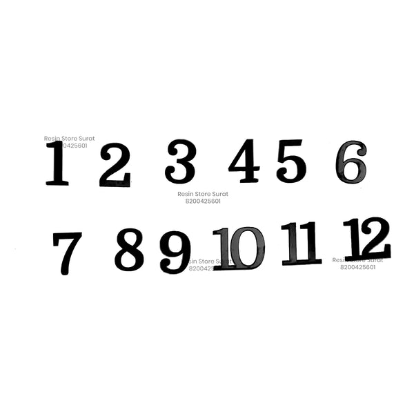 1 inch English Number Black