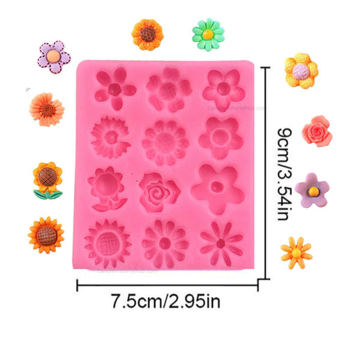 12 Cavity Mini Flower Candle Mould - 39