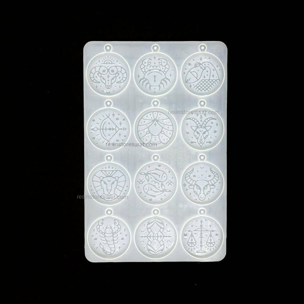 12 Cavity Zodiac Sign Keychain & Pendant Mould