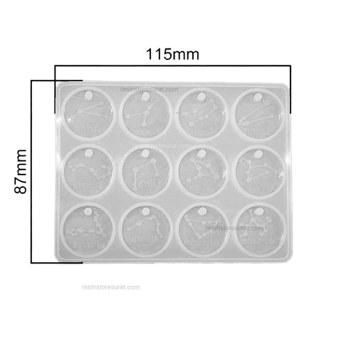 12 Cavity Zodiac Sign Pendant Mould