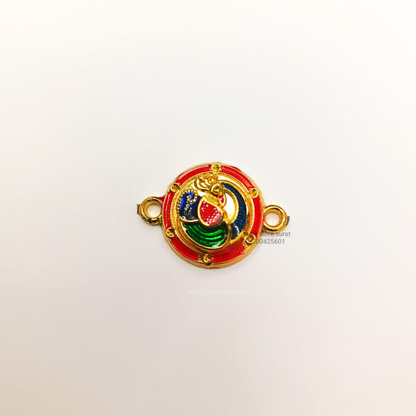 Round Peacock Rakhi Charm - Fiber