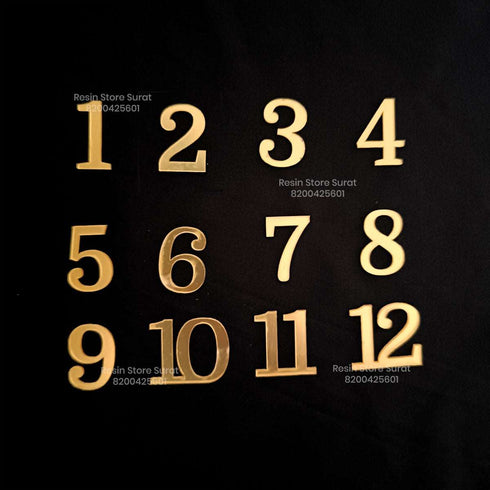 1 inch English Number Gold