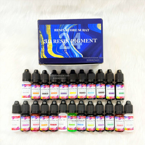 3D Resin alcohol Ink Set - 24 Pcs