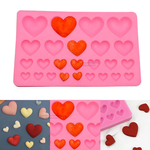 25 Cavity Heart Pink Mould