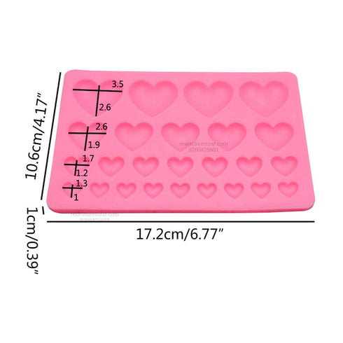 25 Cavity Heart Pink Mould