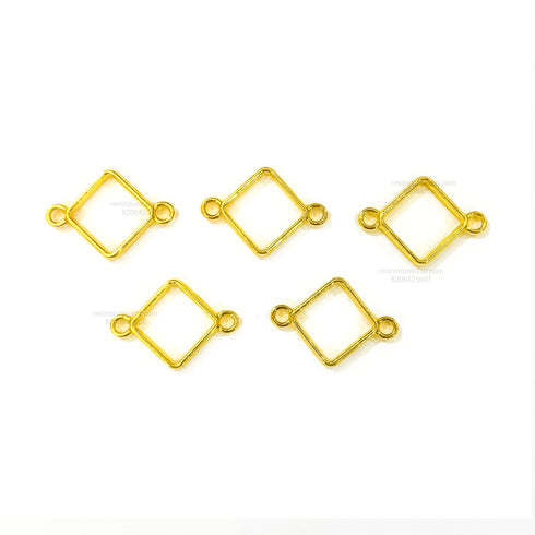 2 Side Hook Diamond Rakhi Bezel Gold - 5 Pcs