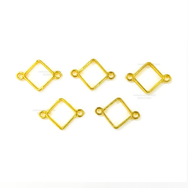 2 Side Hook Diamond Rakhi Bezel Gold - 5 Pcs