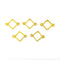 2 Side Hook Diamond Rakhi Bezel Gold - 5 Pcs
