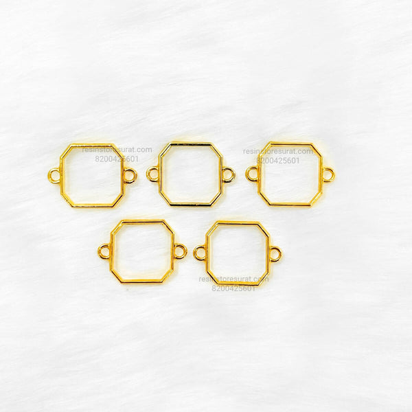 2 Side Hook Octagon rakhi Bezel Gold - 5 Pcs