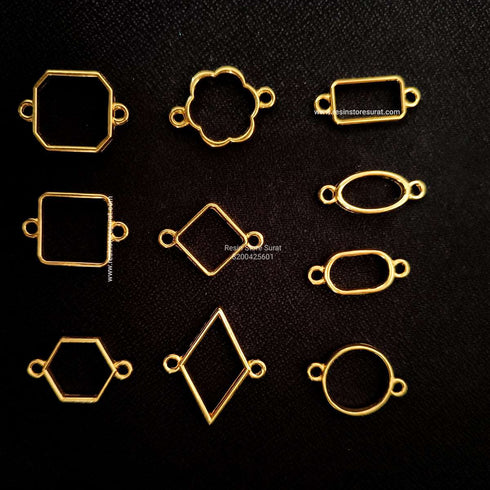 2 Side Hook Gold Bezel Set