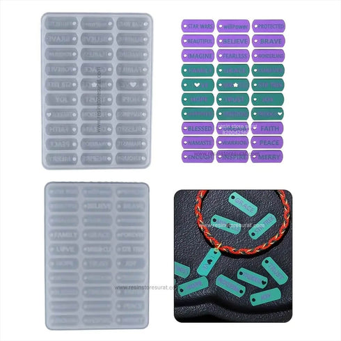 30 Cavity Small Inspirational Word Resin Mould