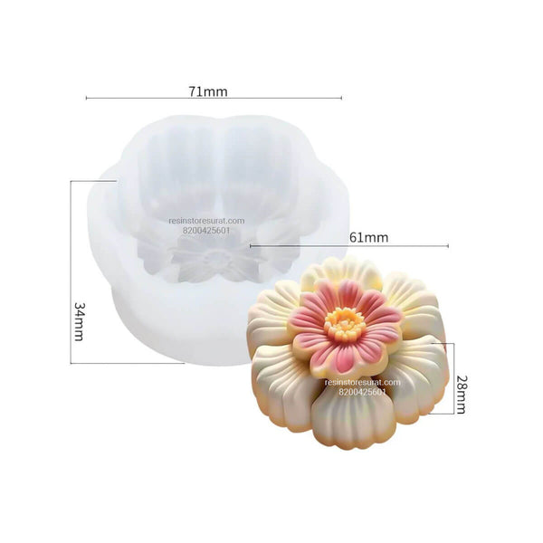 3D Flower Candle Mould Handmade - 47