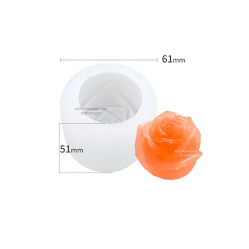 3D Bloom Rose Candle Mould Handmade - 75