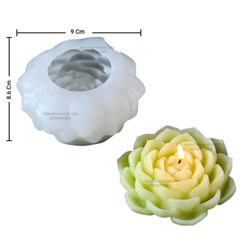 3D Lotus Flower Candle Mould Handmade - 41