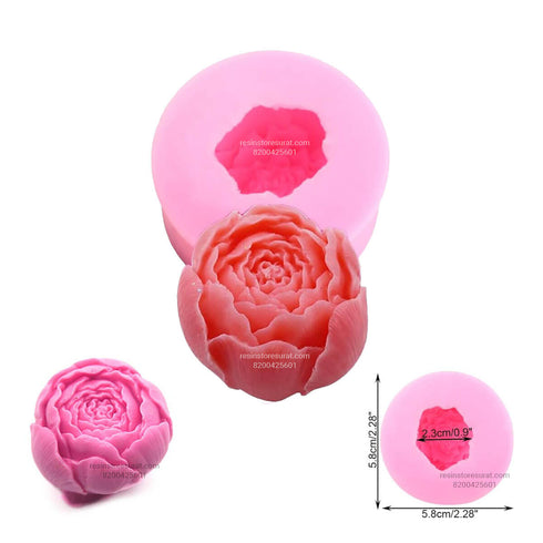 3D Peony Flower Candle Mould Handmade - 109