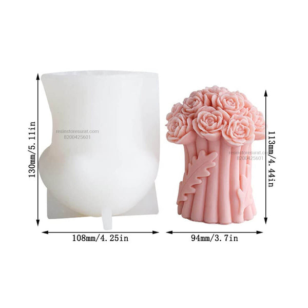 3D Rose Bouquet Candle Mould