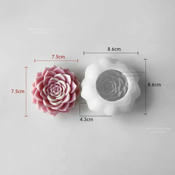 3D Succulent Lotus Flower Candle Handmade Mould - 238