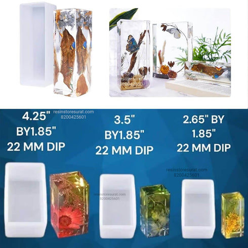 3 In 1 Rectangle Cubic Mould For Rose Preservation