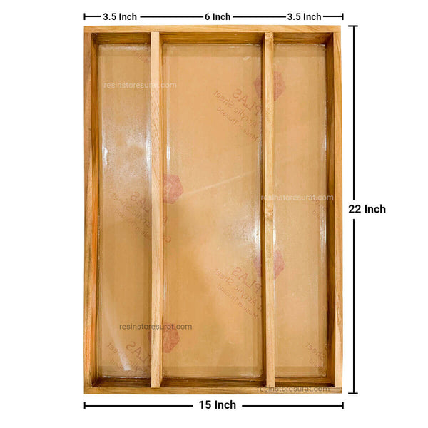 3 Part Teak Wood Floating Frame with Acrylic Base
