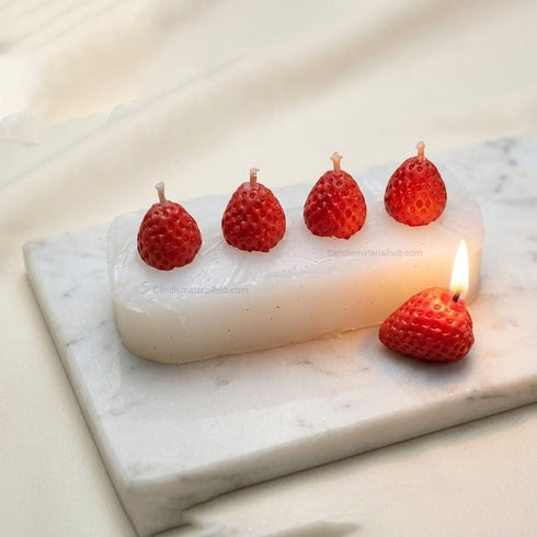 4 Cavity Strawberry Candle mould