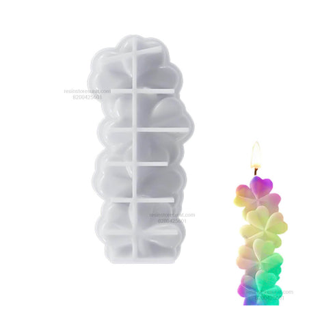 4 Leaf Flower Candle Mold