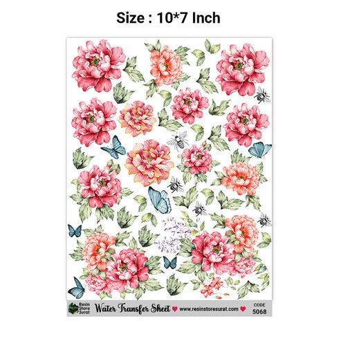 Flower Water Transfer Sticker - 5068