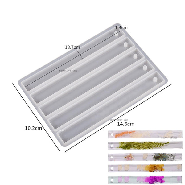 Rectangle Bookmark Mould 5 Cavity