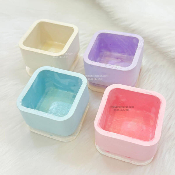 Square Small Candle Jar With Base E