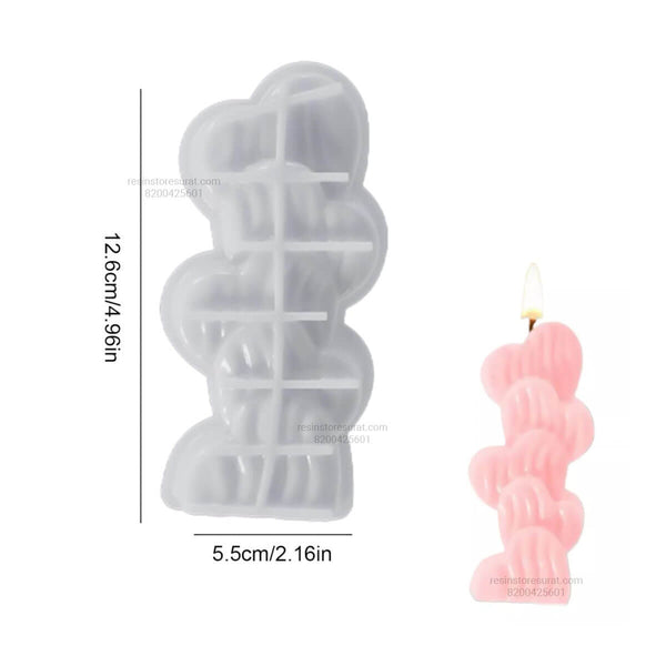 5 Striped Love Candle Mold