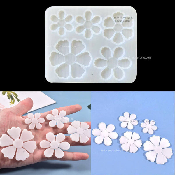 5 Cavity Flower Mould