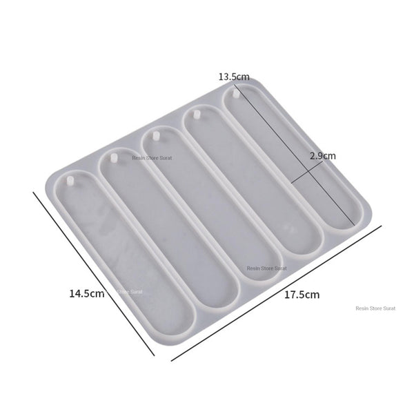5 Cavity Oval Book Mark Mould