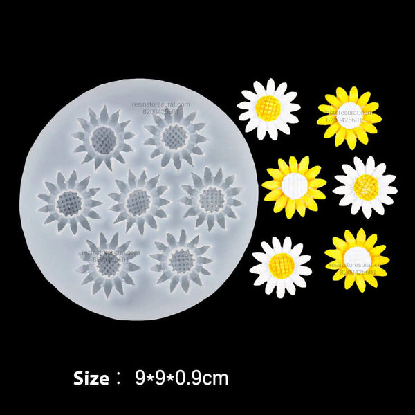 7 Cavity 3D Daisy Flower Candle Mould Handmade - 133