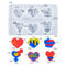 6 Cavity Heart-Shaped Keychain & Pendant Mould