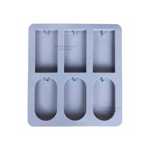 6 Cavity Rectangle & oval Soap & Aromatiser Mould