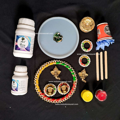 6 Inch Pooja Thali Diwali Resin Beginner Kit
