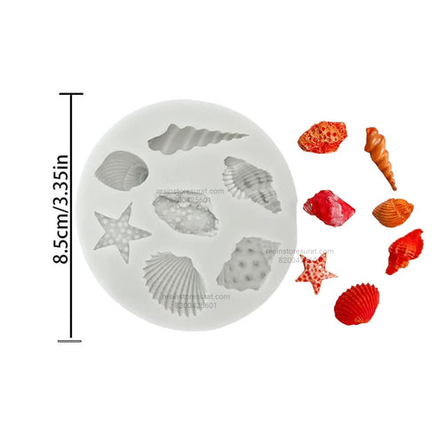 7 Cavity Sea Creatures Handmade Mould - 0136