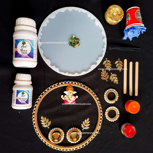 8 Inch Pooja Thali Diwali Resin Beginner Kit