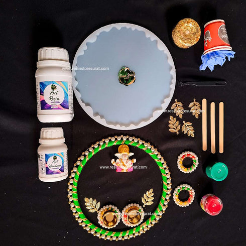 8 Inch Pooja Thali Diwali Resin Beginner Kit